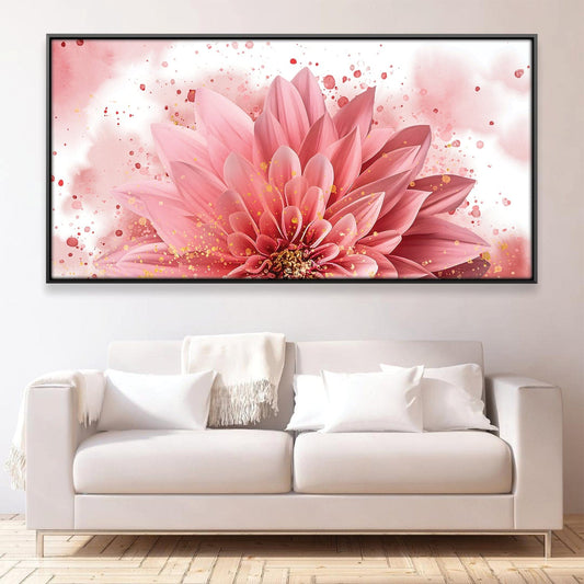 Vibrant Pink Flower Oil Painting for Elegant Home Decor