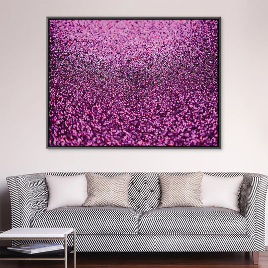 Sparkling Pink Glitter Abstract Canvas Art for Modern Home Décor