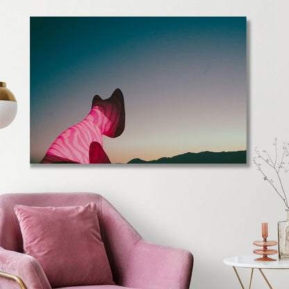 Vibrant Pink Abstract Landscape Oil Painting – Unique Home Decor Art