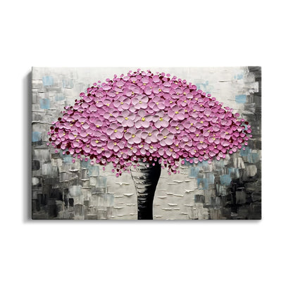 Vibrant Pink Lily Blossom Oil Painting for Modern Home Decor