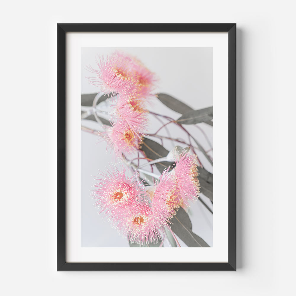 Vibrant Pink Eucalyptus Botanical Oil Painting for Modern Home Decor