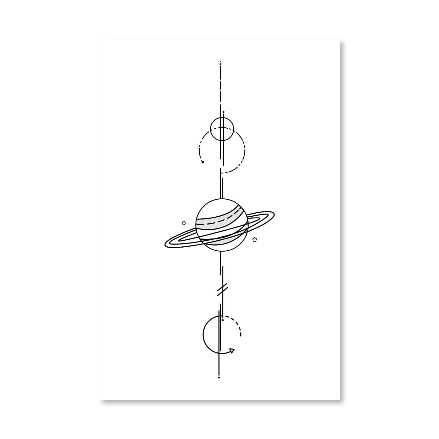 Planetary Line Art Canvas Print - Modern Space Decor for Art Lovers