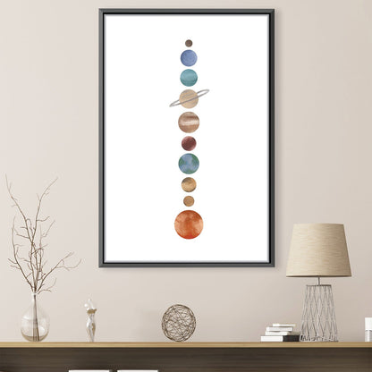 Celestial Harmony Abstract Oil Painting of Planets in Space