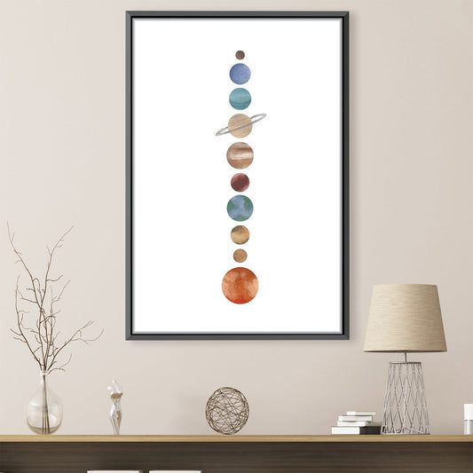 Celestial Harmony Abstract Oil Painting of Planets in Space