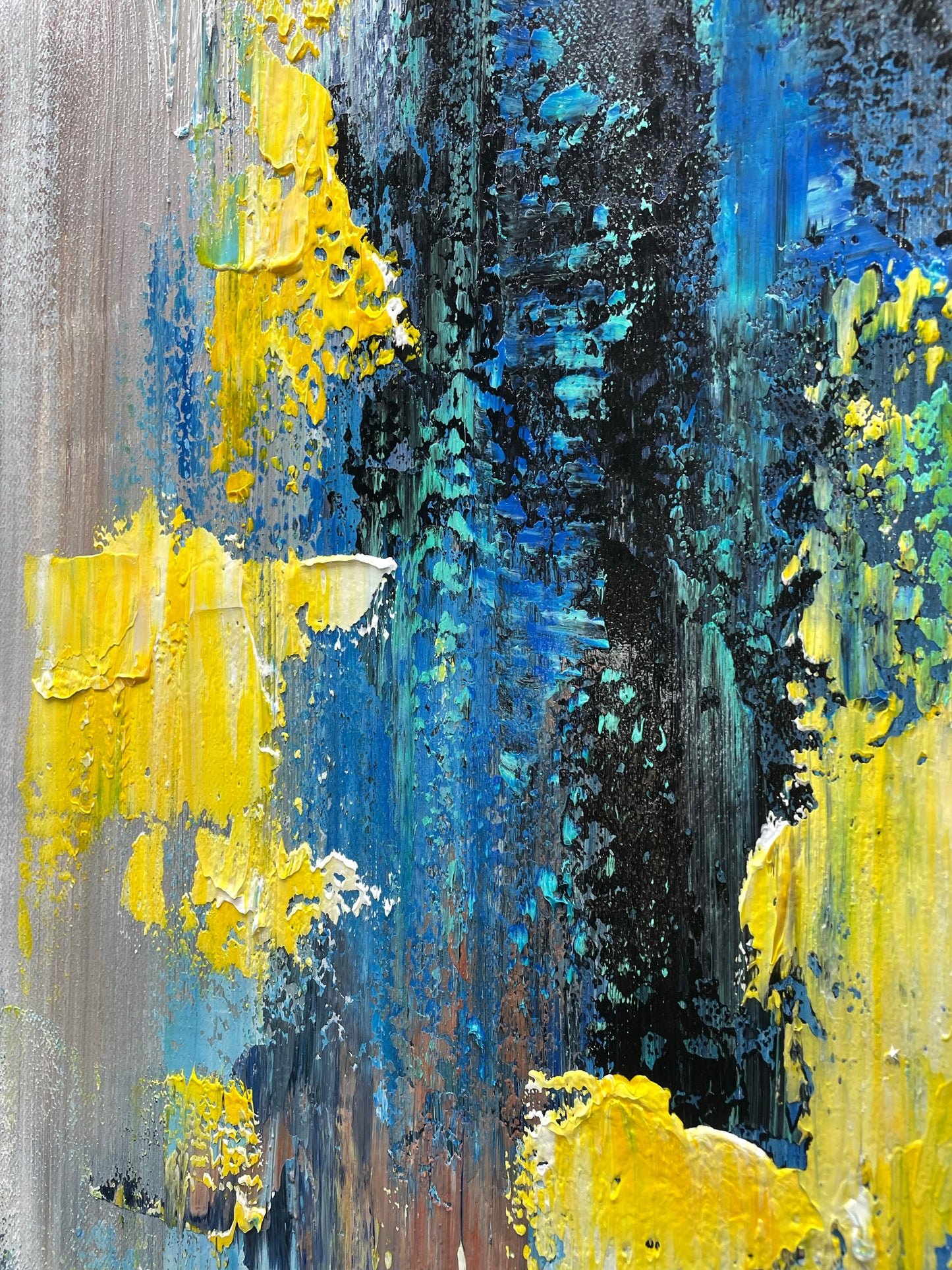 Abstract Oil Painting Inspired by Plato's Cave - Modern Wall Art for Home Decor