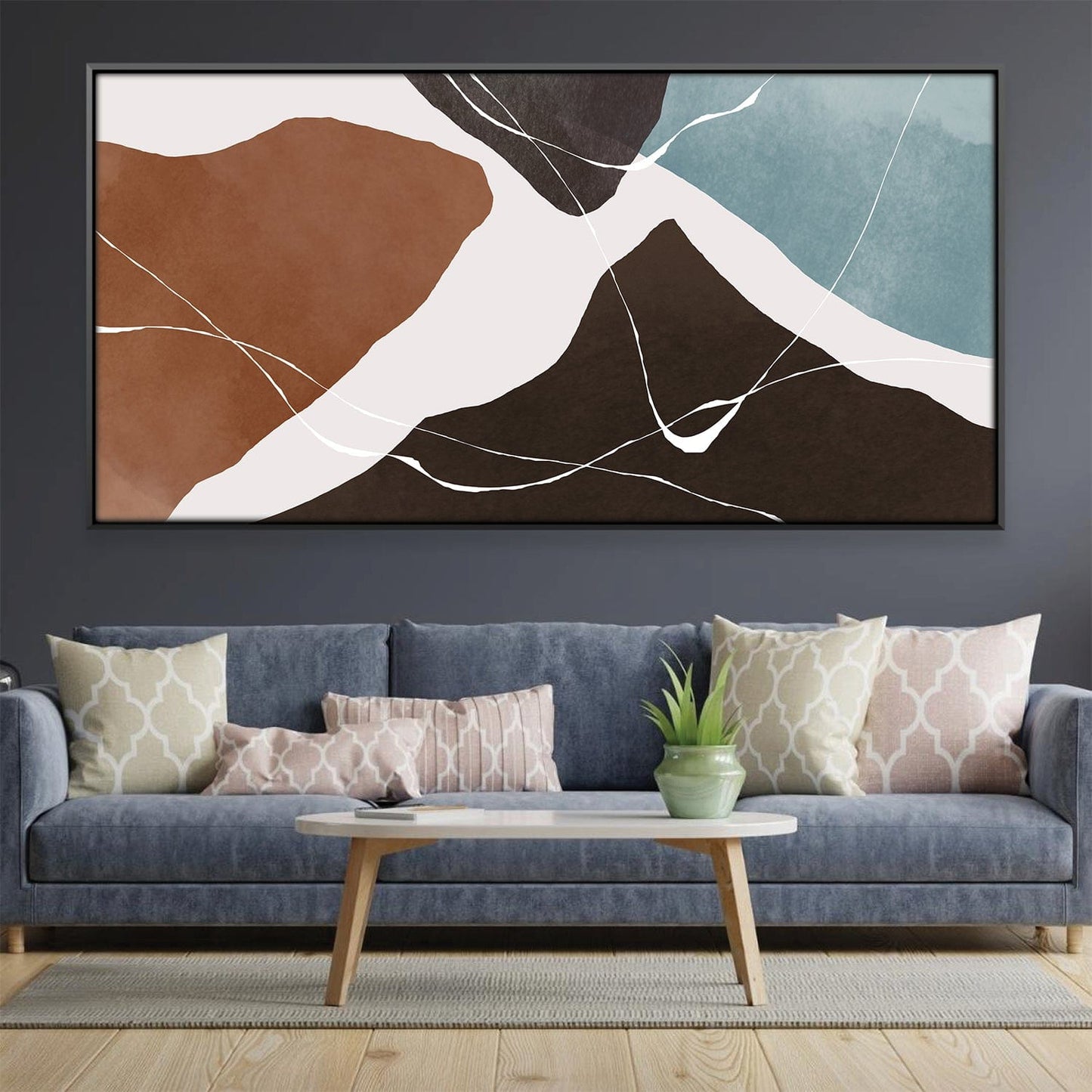 Abstract Landscape Oil Painting for Modern Home Decor