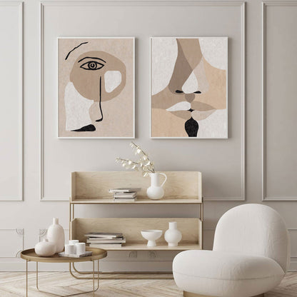 Contemporary Minimalist Beige Abstract Oil Painting for Modern Home Decor