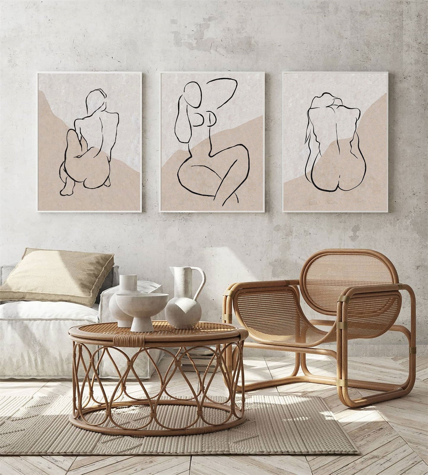Elegant Minimalist Nude Line Art for Modern Home Decor