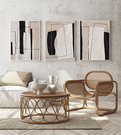 Elegant Minimalist Abstract Oil Painting for Modern Home Decor