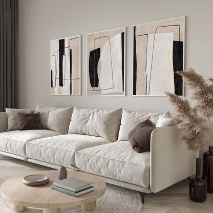 Elegant Minimalist Abstract Oil Painting for Modern Home Decor