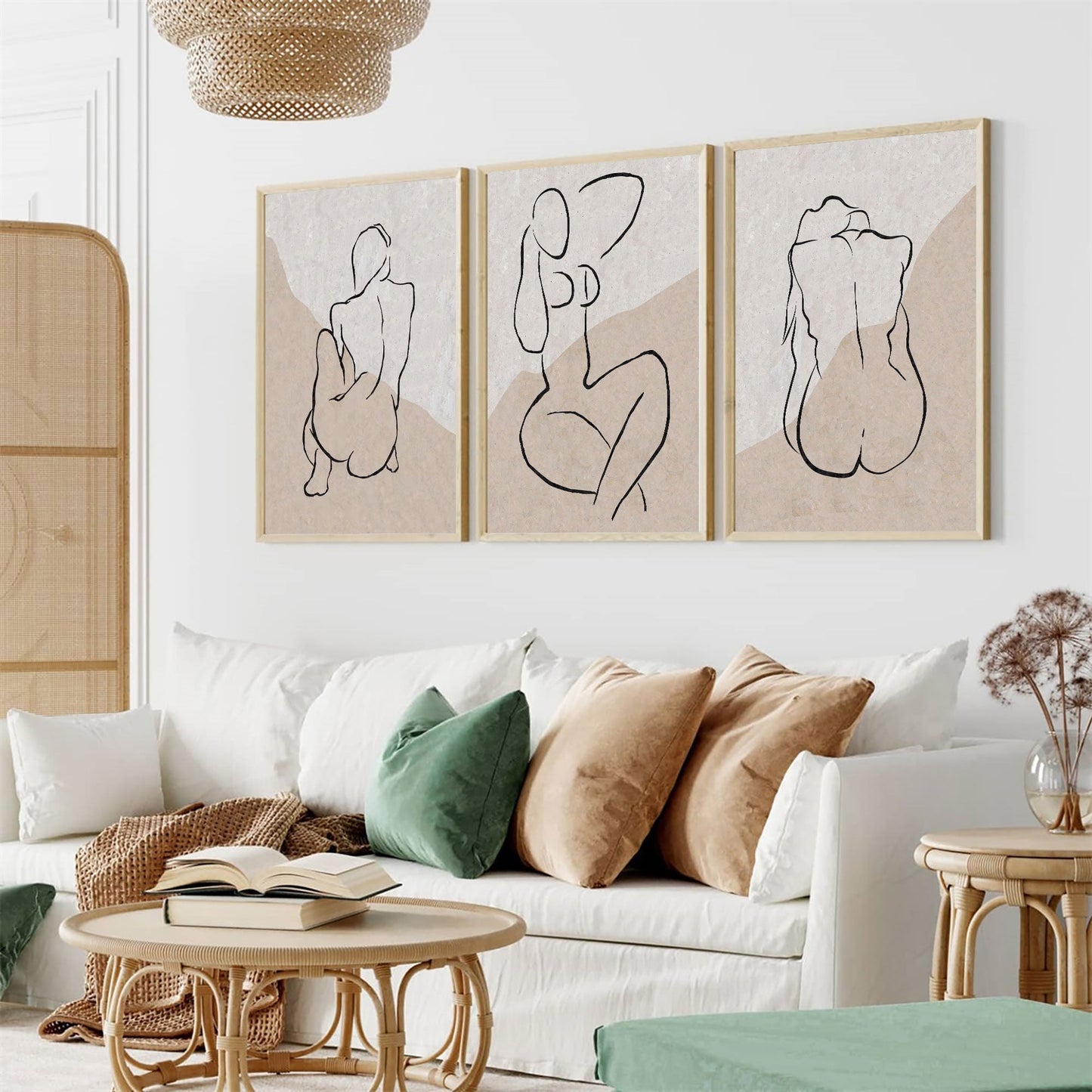 Elegant Minimalist Nude Line Art for Modern Home Decor