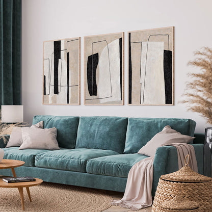 Elegant Minimalist Abstract Oil Painting for Modern Home Decor