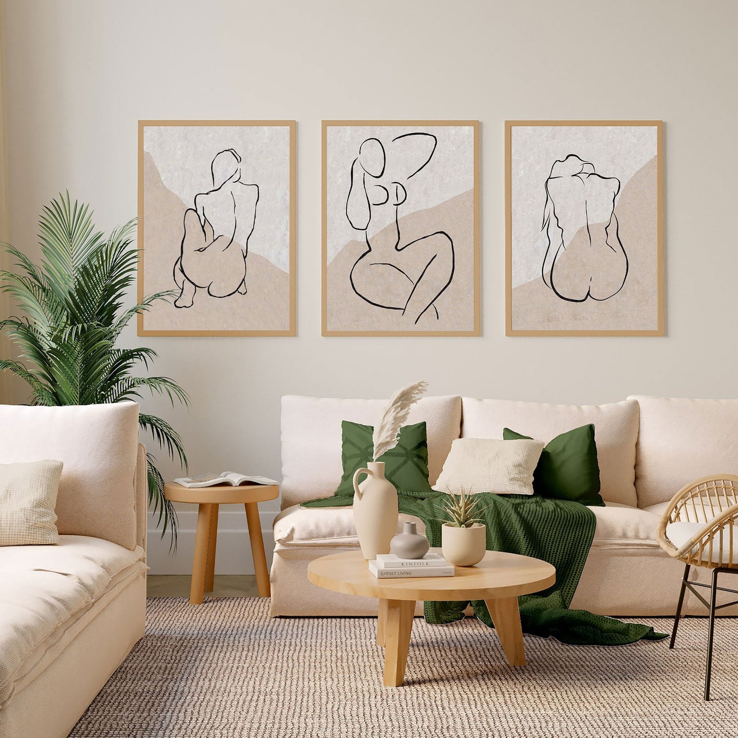 Elegant Minimalist Nude Line Art for Modern Home Decor