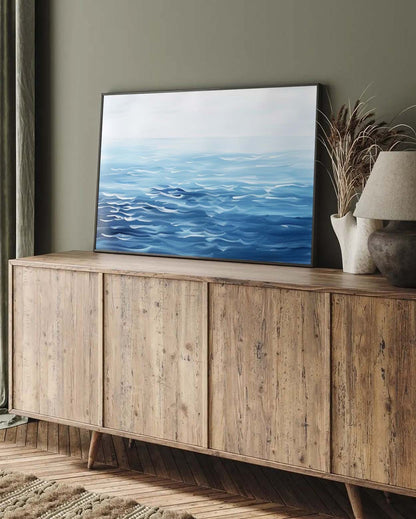 Serene Ocean Waves Oil Painting for Tranquil Beachside Decor