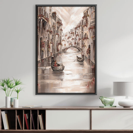 Venetian Canal Serenity Oil Painting - Elegant Waterfront Art for Home Décor