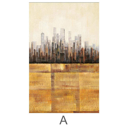 Cityscapes in Vibrant Hues - Modern Abstract Oil Painting Triptych