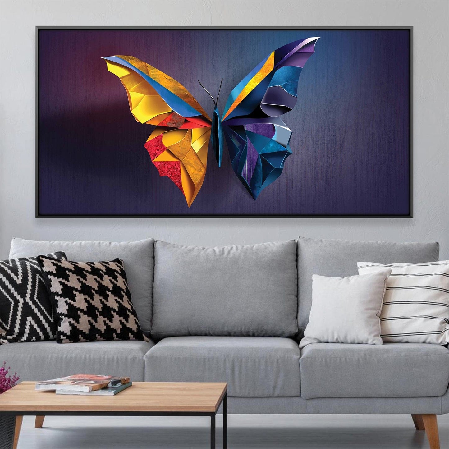 Vibrant Colorful Butterfly Oil Painting for Modern Home Decor