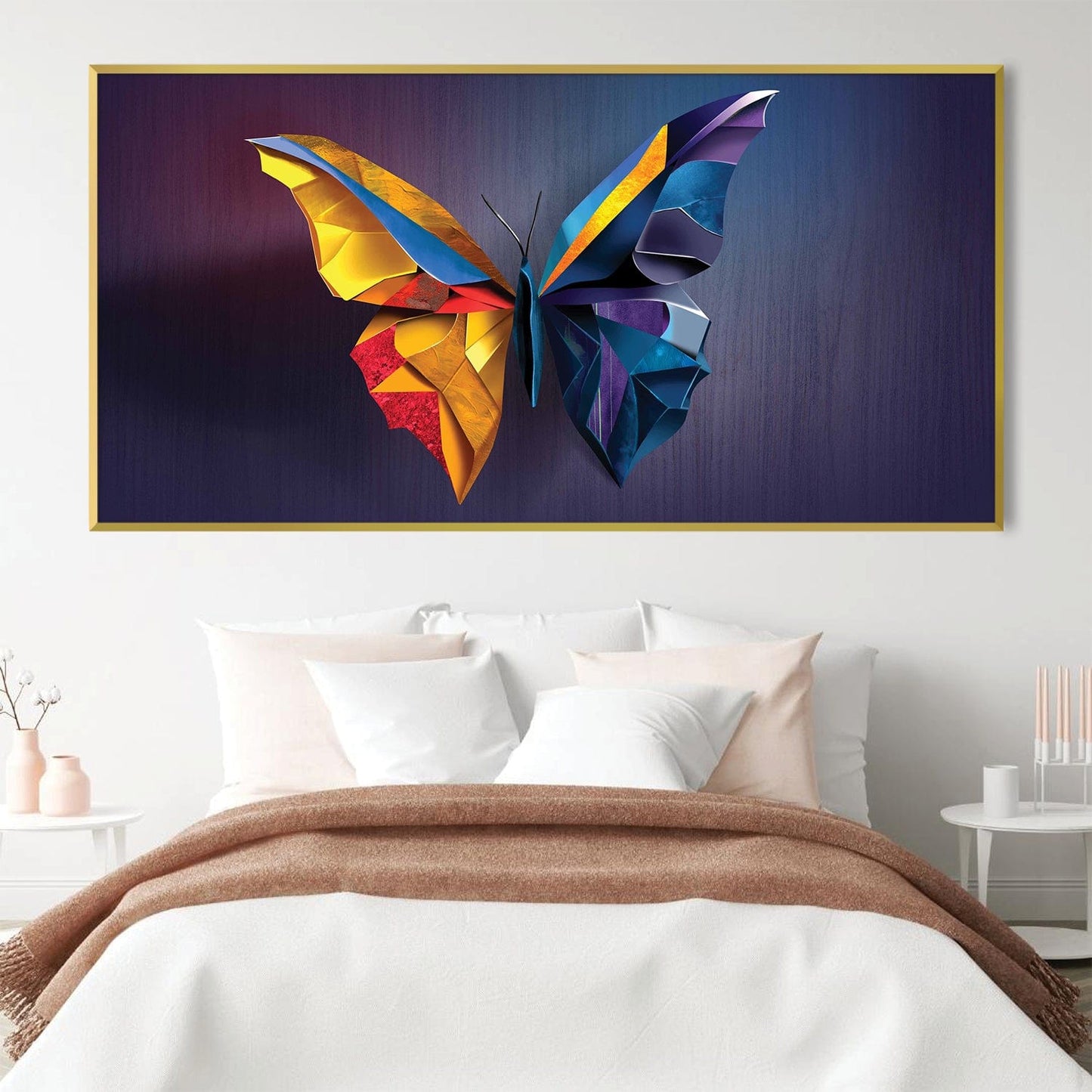 Vibrant Colorful Butterfly Oil Painting for Modern Home Decor