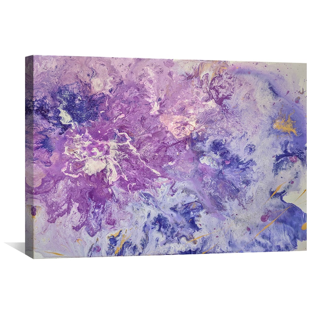 Vibrant Purple Marble Abstract Oil Painting for Elegant Home Decor