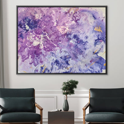 Vibrant Purple Marble Abstract Oil Painting for Elegant Home Decor