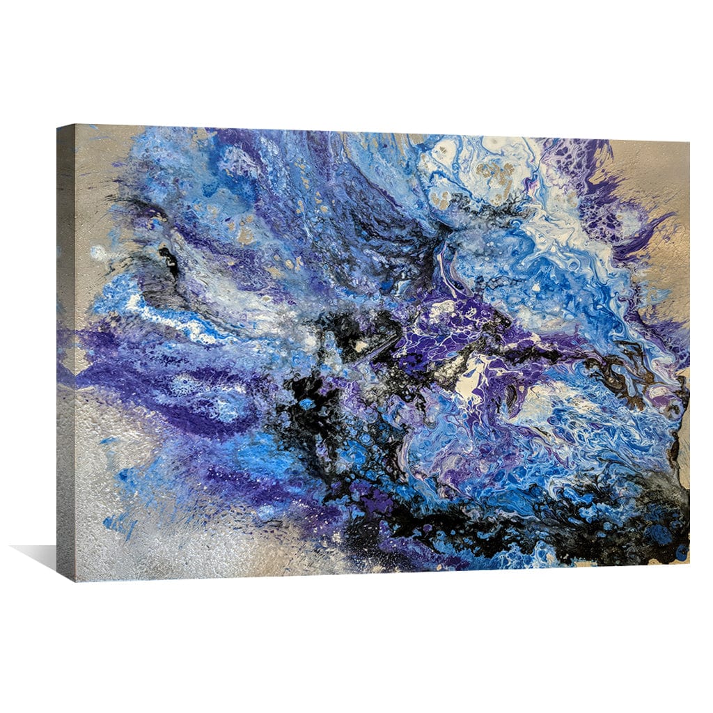 Vibrant Abstract Purple Phoenix Oil Painting for Home Decor