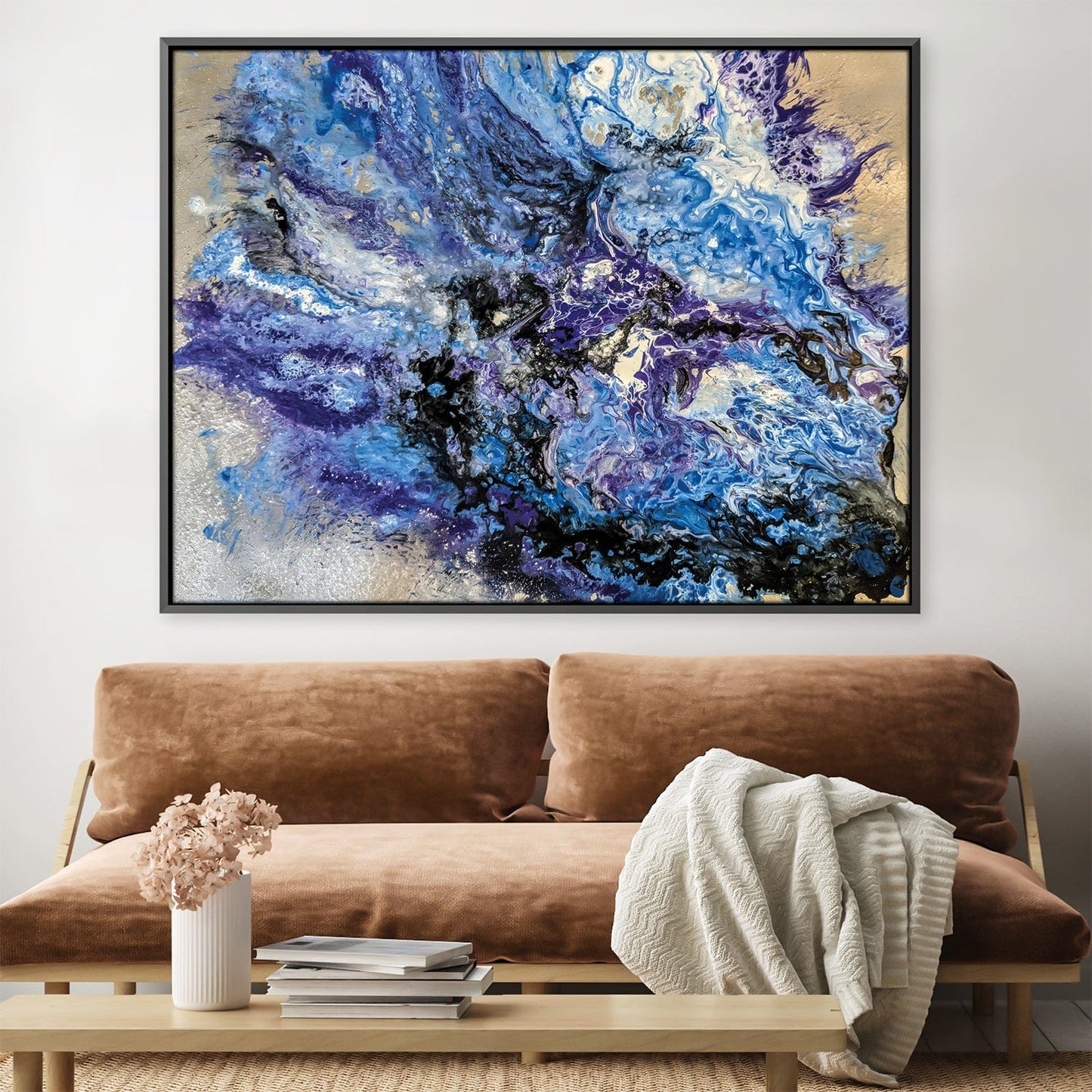 Vibrant Abstract Purple Phoenix Oil Painting for Home Decor