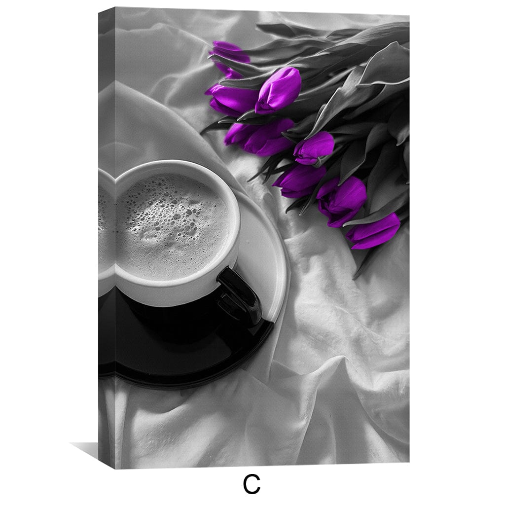 Vibrant Purple Floral Canvas Art for Modern Home Decor