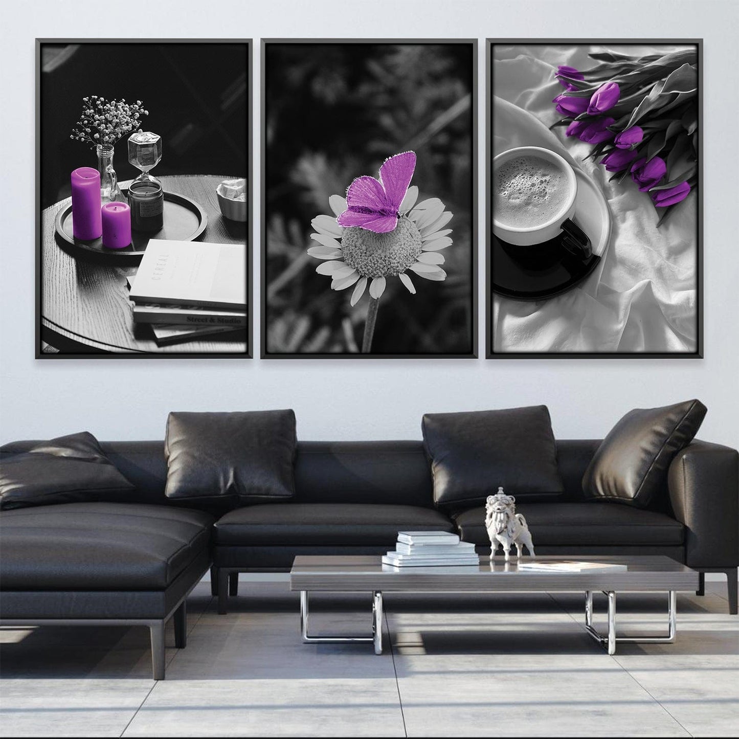 Vibrant Purple Floral Canvas Art for Modern Home Decor