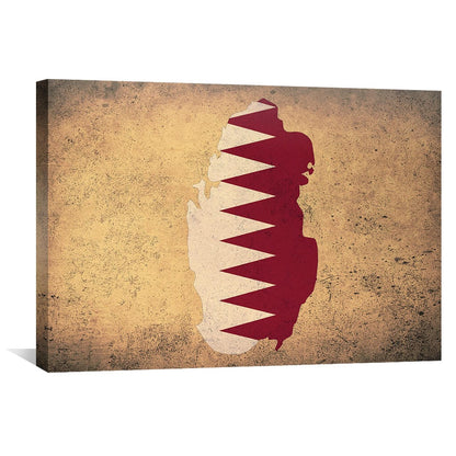 Qatar Flag Oil Painting - Modern Art Canvas for Home and Office Decor