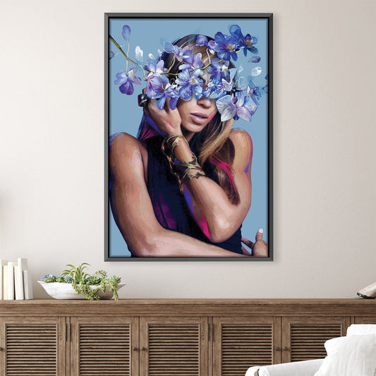Floral Crown Beauty - Abstract Oil Painting for Elegant Home Decor
