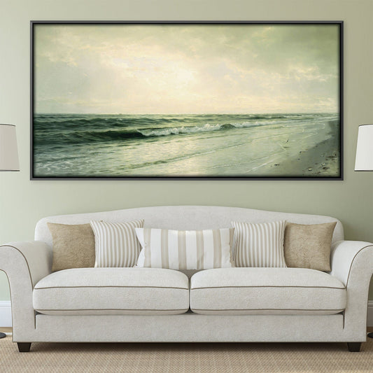 Serene Ocean View Oil Painting for Tranquil Home Decor