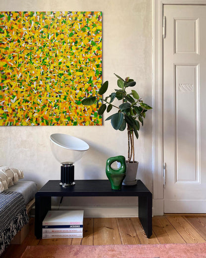 Vibrant Yellow Abstract Oil Painting for Modern Home Decor