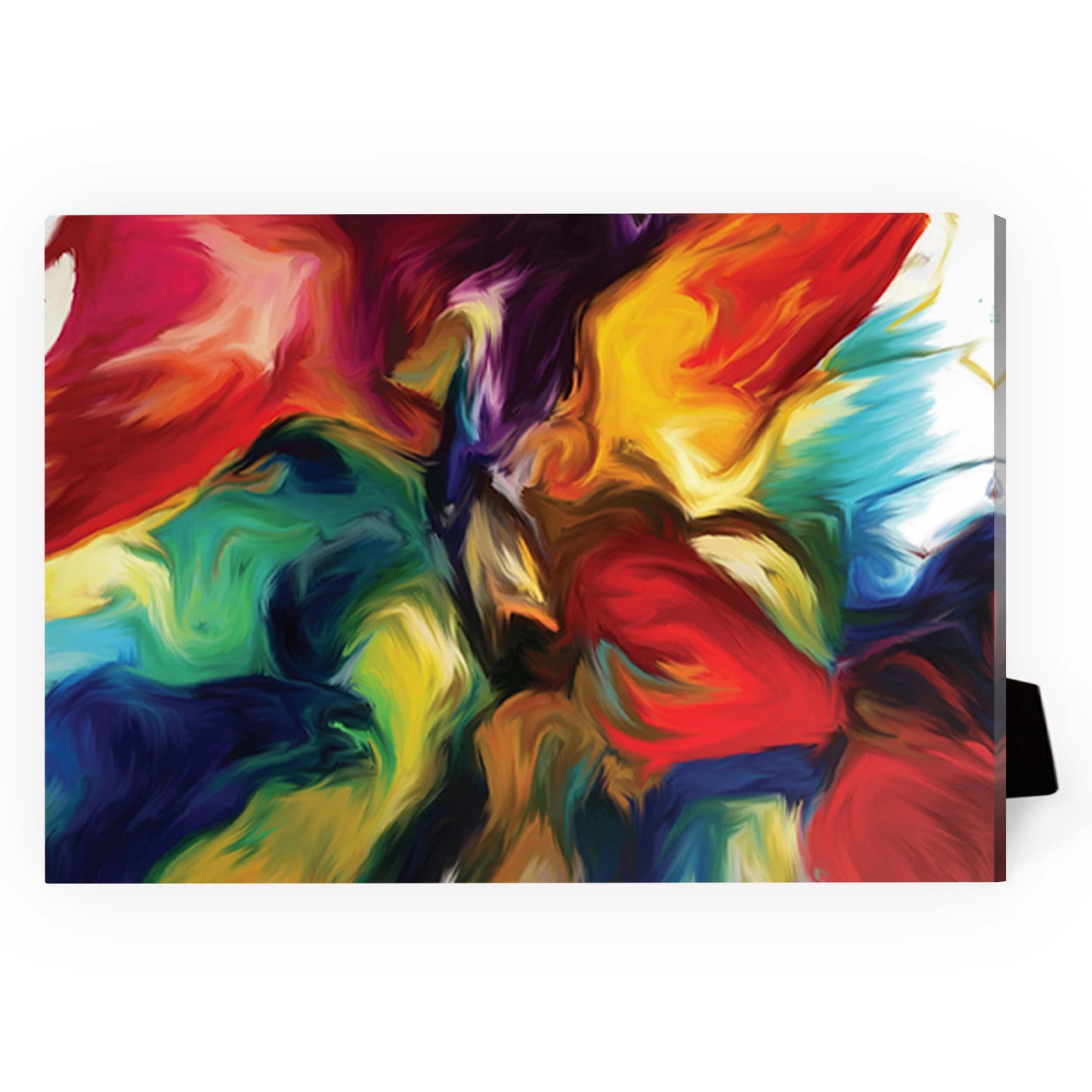 Vibrant Abstract Rainbow Oil Painting for Colorful Home Décor