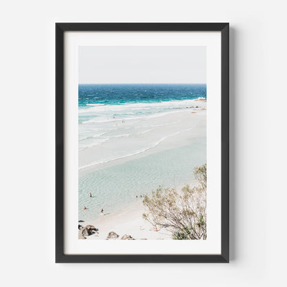 Serene Beach Landscape Oil Painting with Vibrant Ocean and Colorful Sky