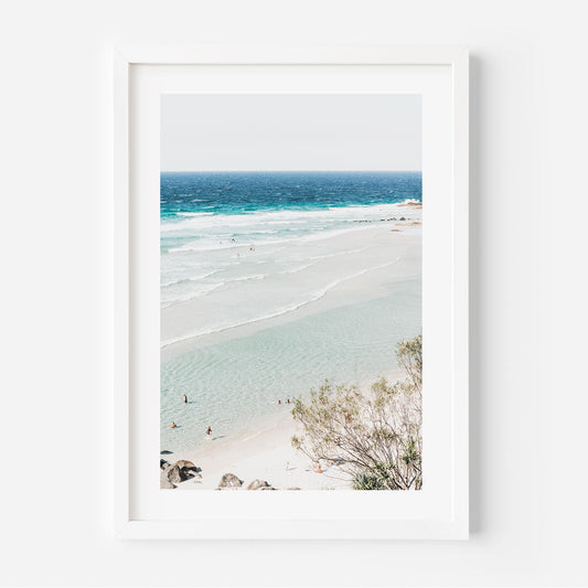 Serene Beach Landscape Oil Painting with Vibrant Ocean and Colorful Sky