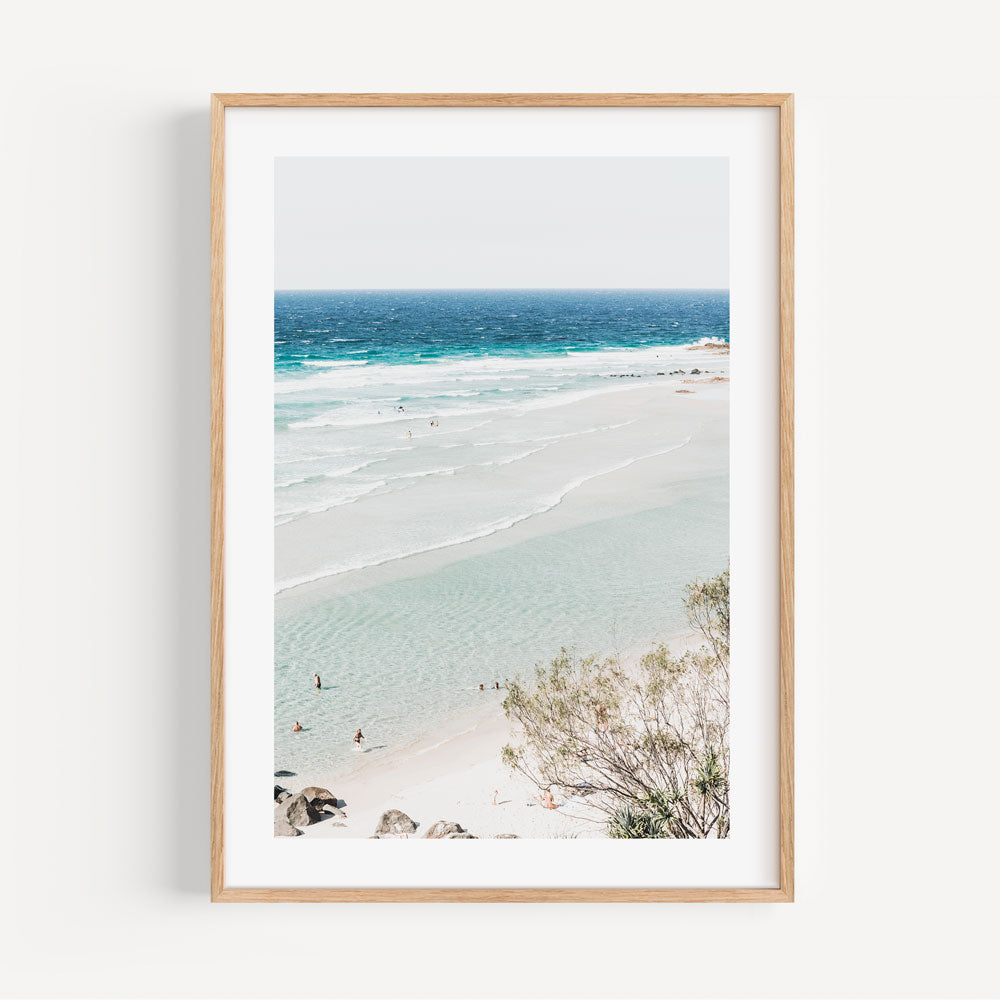 Serene Beach Landscape Oil Painting with Vibrant Ocean and Colorful Sky