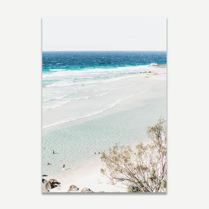 Serene Beach Landscape Oil Painting with Vibrant Ocean and Colorful Sky