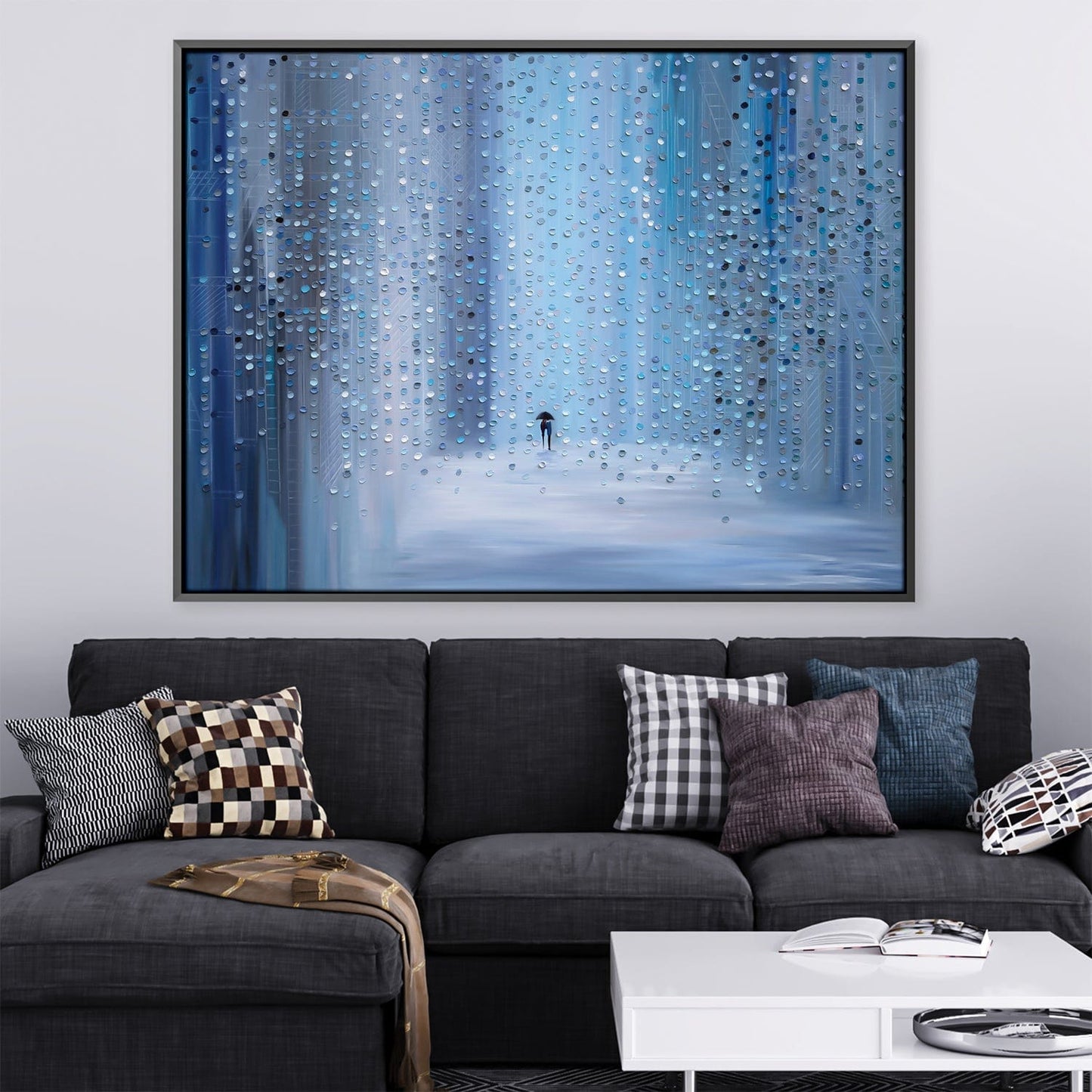 Serene Rainy Evening Oil Painting for Modern Home Decor