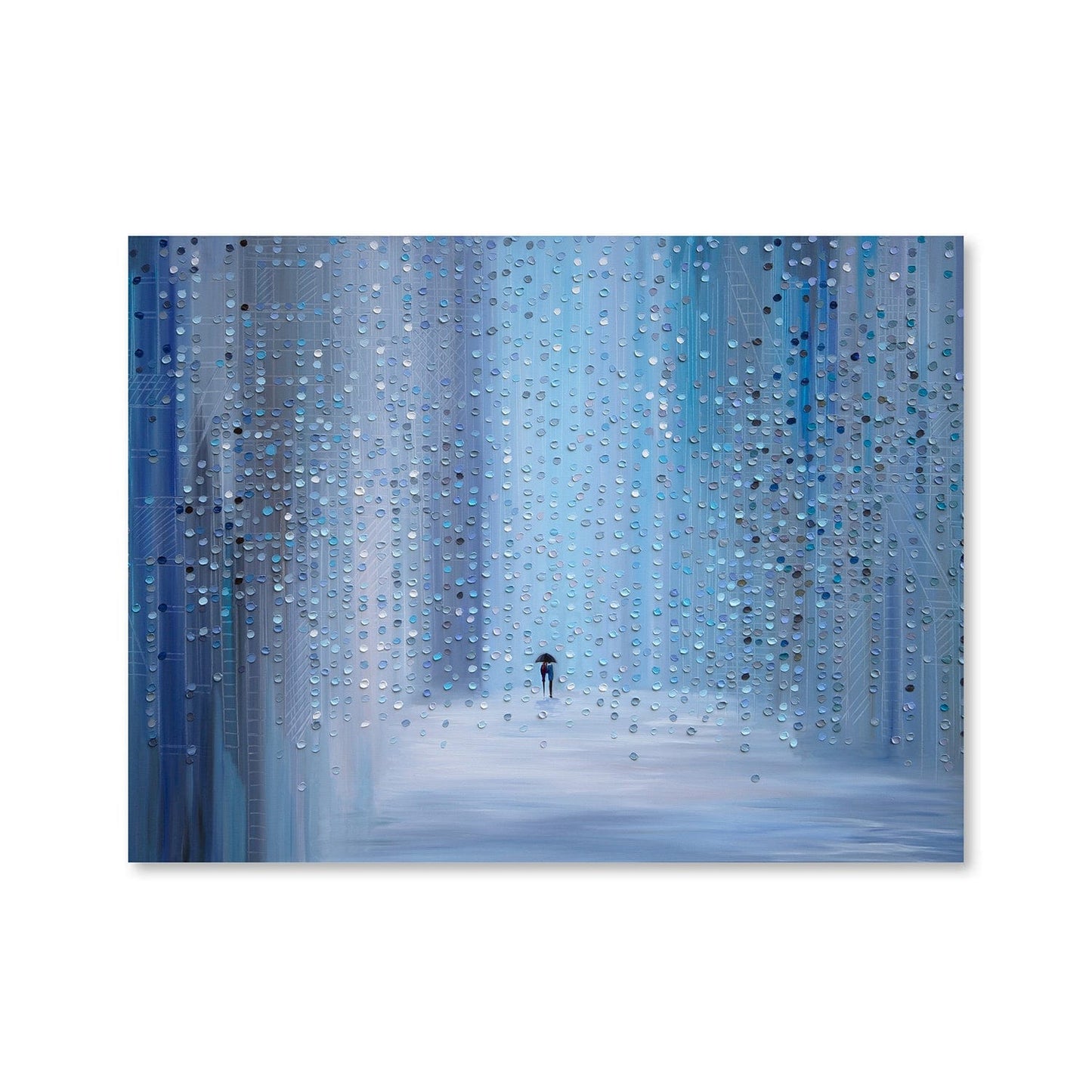 Serene Rainy Evening Oil Painting for Modern Home Decor