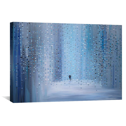 Serene Rainy Evening Oil Painting for Modern Home Decor