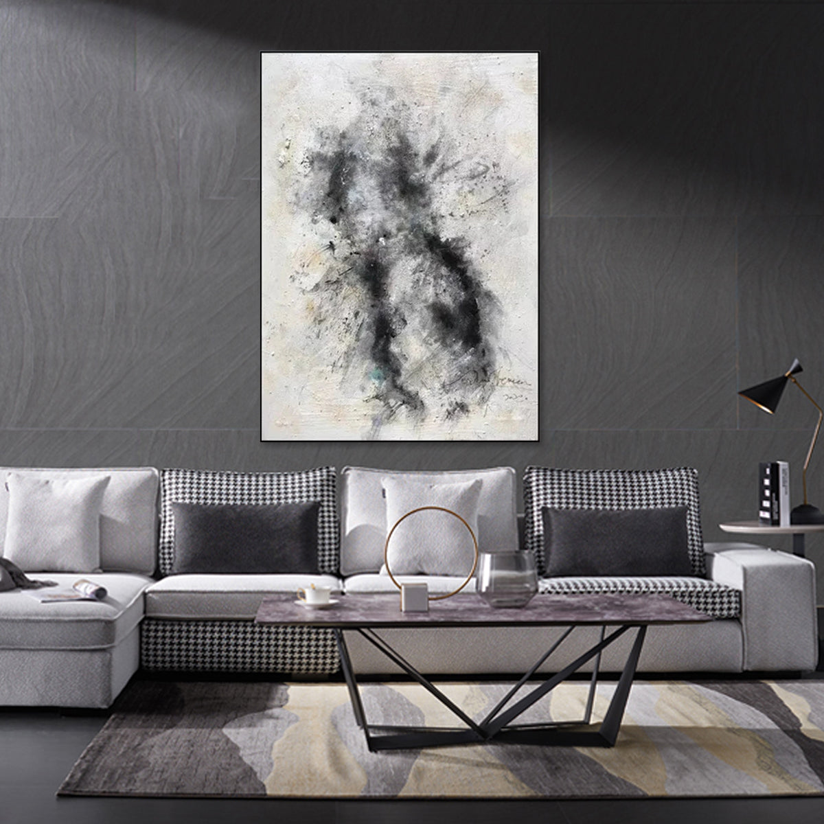 Abstract Oil Painting Realization - Modern Wall Art for Home Decor