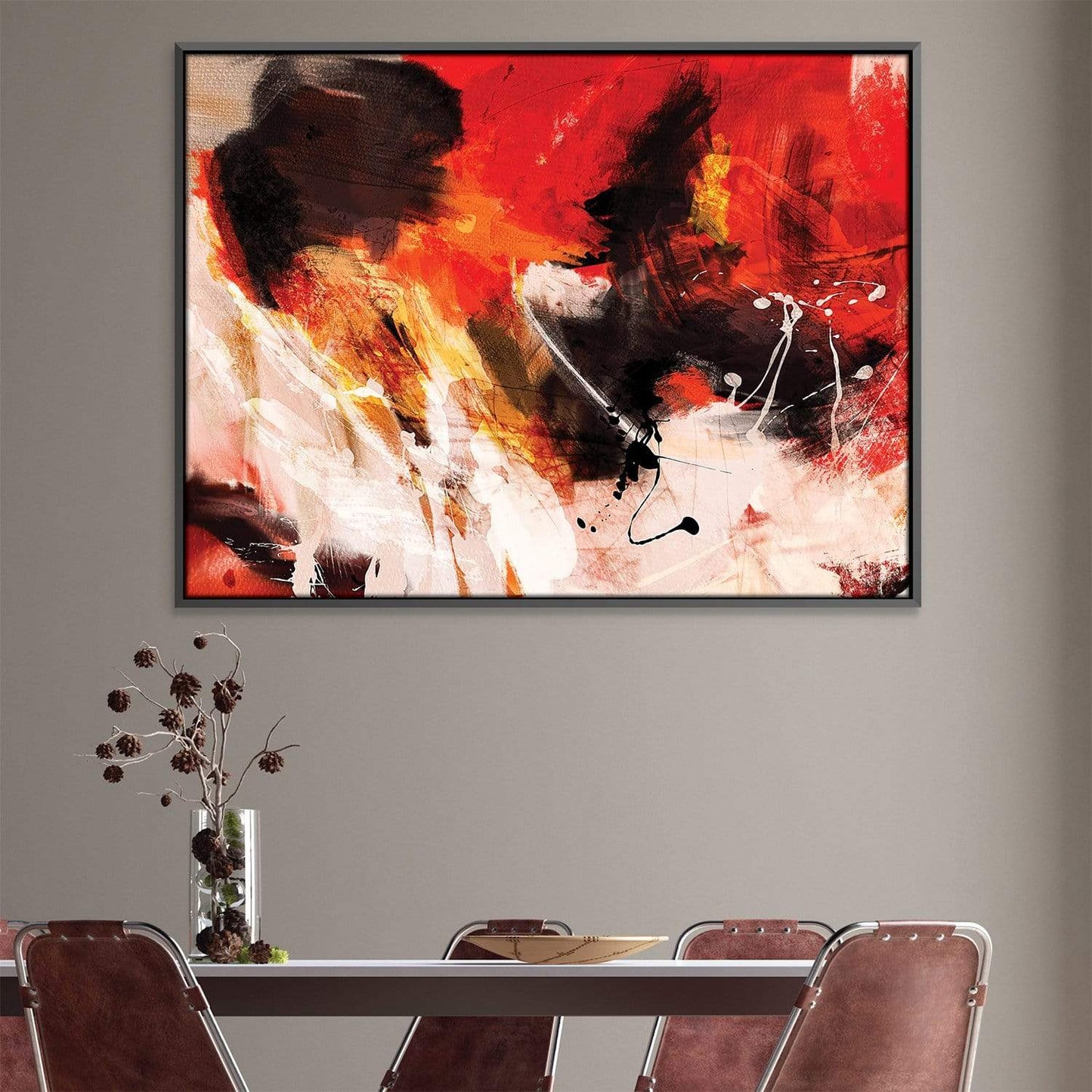 Vibrant Abstract Red Oil Painting for Modern Home Decor