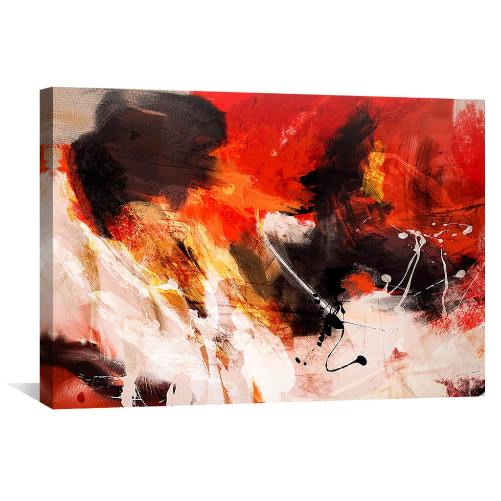 Vibrant Abstract Red Oil Painting for Modern Home Decor