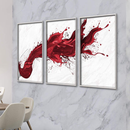 Vibrant Red Wine Splash Oil Painting for Modern Home Decor