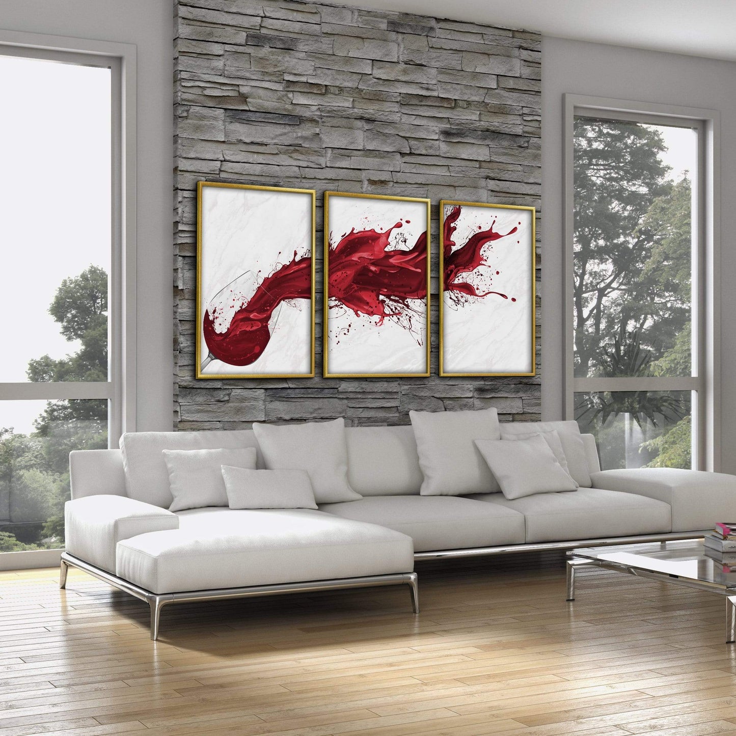 Vibrant Red Wine Splash Oil Painting for Modern Home Decor