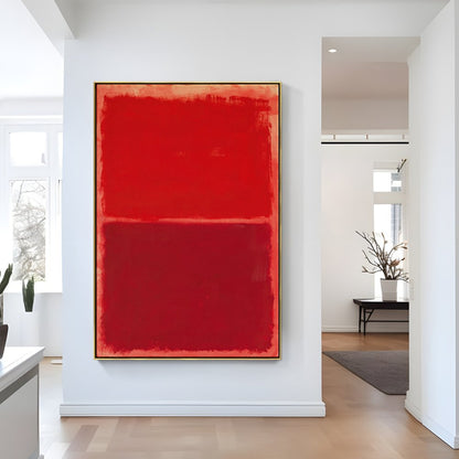 Vibrant Red Abstract Oil Painting for Modern Home Decor