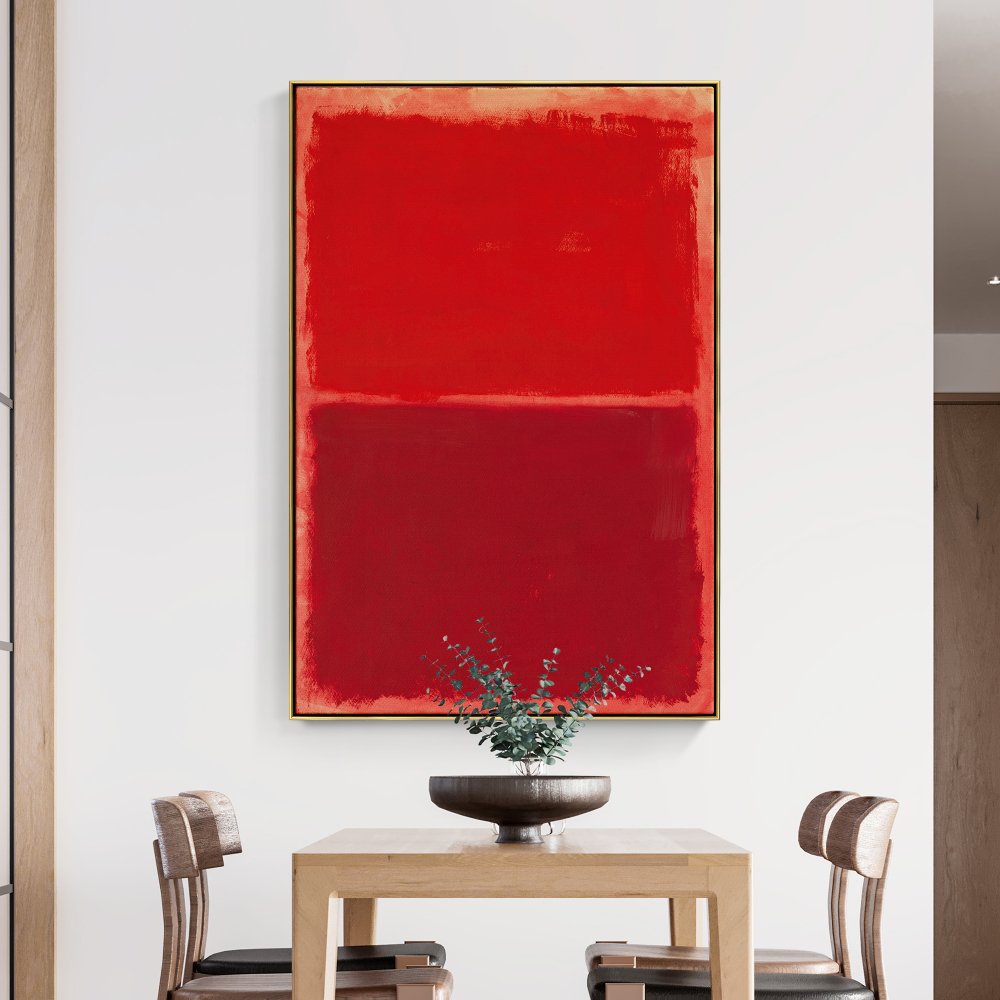 Vibrant Red Abstract Oil Painting for Modern Home Decor