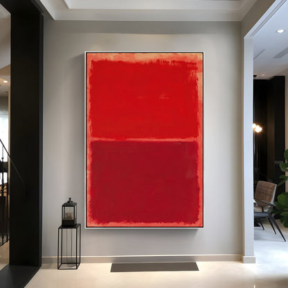 Vibrant Red Abstract Oil Painting for Modern Home Decor