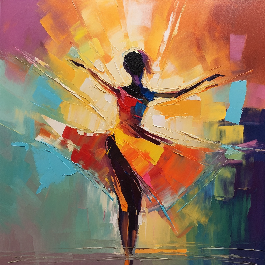 Vibrant Dancer Oil Painting - Colorful Abstract Art for Modern Home Decor