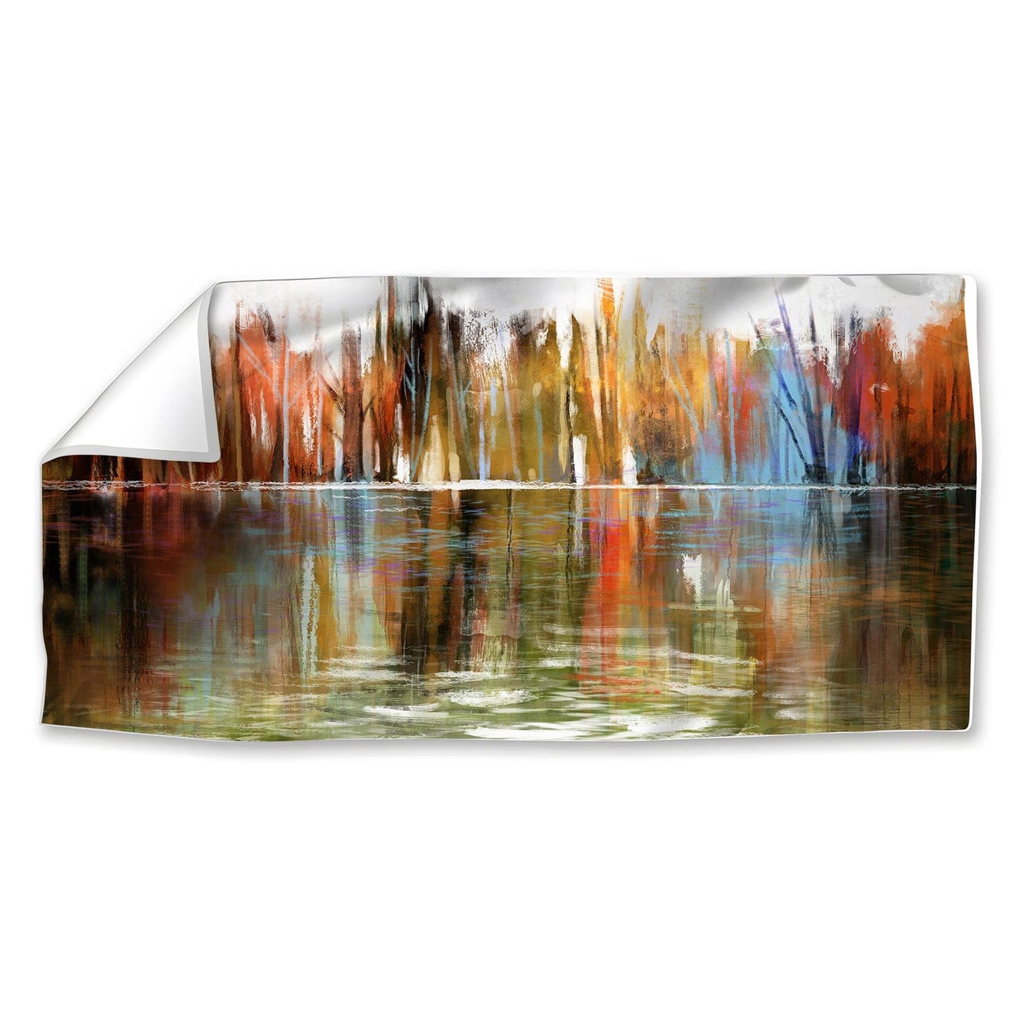 Vibrant Abstract Water Reflection Oil Painting for Elegant Home Decor